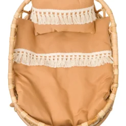 Poppie Toys Poppie Rattan Doll Crib + Duvet Set