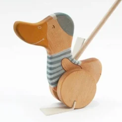 Friendly Toys *New* Handmade Wooden Duck Push Toy