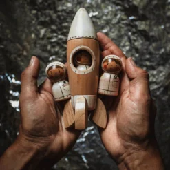 Vendor-unknown Handmade Wooden Rocket & Astronaut