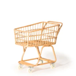 Poppie Toys *New* Rattan Grocery Shopping Cart
