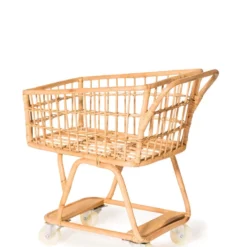 Poppie Toys *New* Rattan Grocery Shopping Cart