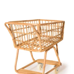 Poppie Toys *New* Rattan Grocery Shopping Cart