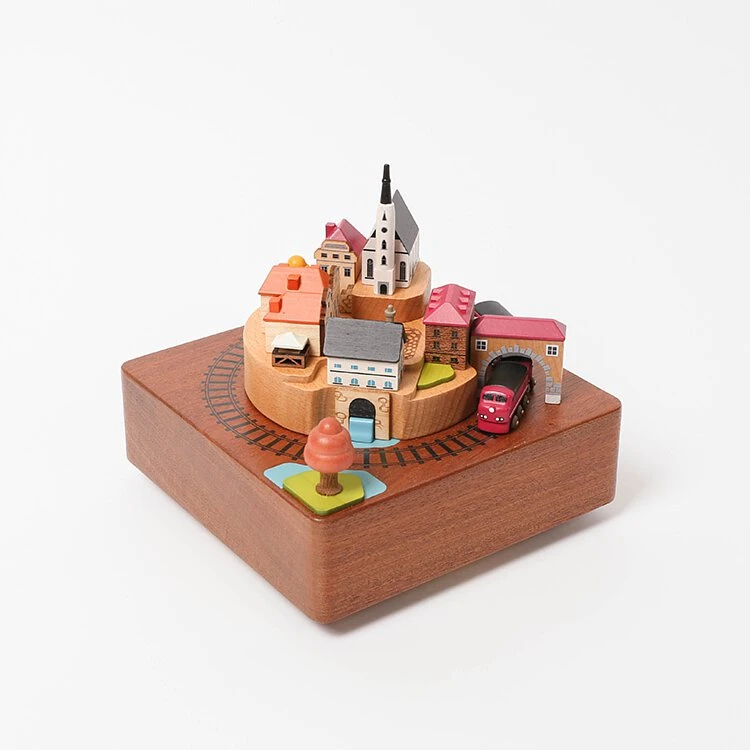 Wooderful Life Wooden Train Music Box - European Town *New* 8 Wooderful Life Wooden Train Music Box - European Town *New*
